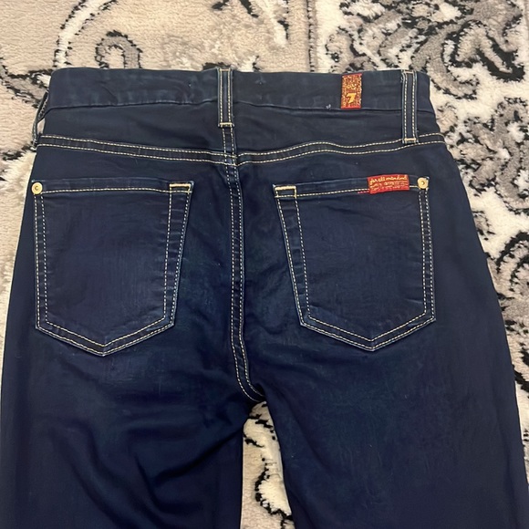 7 for All Mankind b(air) ankle skinny dark wash jeans 24 with stretch - Picture 5 of 5